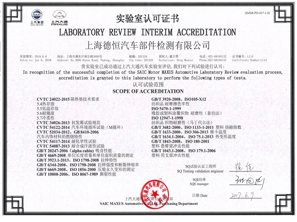 SAIC CHASE LABORATORY REVIEW ACCREDITATION